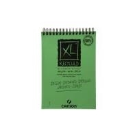 Canson XL Recycled Bloc de Dibujo con 50 Hojas A3 - Espiral Microperforado - Grano Fino - 160g - Color Blanco