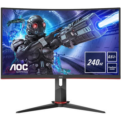 AOC G4 Monitor 31.5" Curvo 1500R LED VA FullHD 240Hz - FreeSync Premium - Respuesta 1ms - Angulo de Vision 178° - HDMI, DisplayPort, Audio - Montaje VESA 100x100