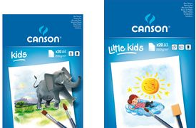 Canson Kids Bloc para Pintar A3 20 Hojas 200 g/m² - Grano Ligero - Certificado FSC - Color Blanco