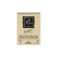 Canson XL Kraft Rayado Bloc de Dibujo con 60 Hojas A3 - Espiral Microperforado - 29.7x42cm - 90g - Color Beige