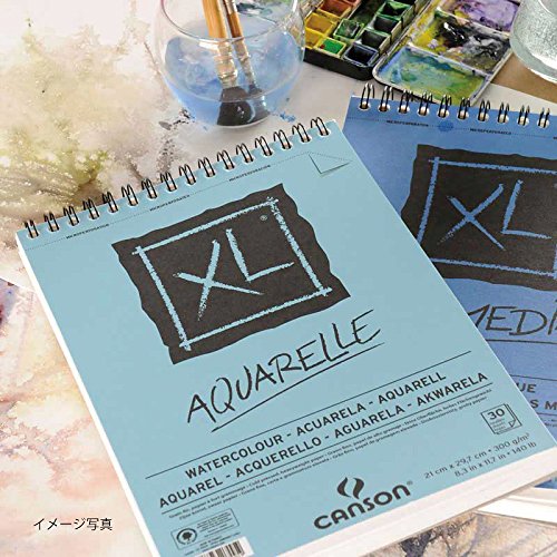 Canson XL Aquarelle Album Espiral Microperforado de 30 Hojas A4 - Grano Fino - 21x29.7cm - 300g - Color Blanco