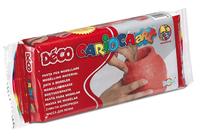 Carioca Deco Terracota 500gr Pasta de Modelar - Apta para Todas las Tecnicas de Modelaje - Endurece al Aire sin Coccion - Facil de Alisar - Color Marron
