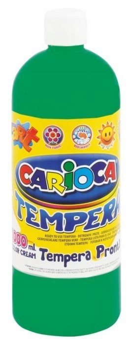 Carioca Botella de Tempera - 1000ml - Colores Superlavables - Faciles de Mezclar - Aplicable en Materiales Porosos - Alta Opacidad - Color Verde