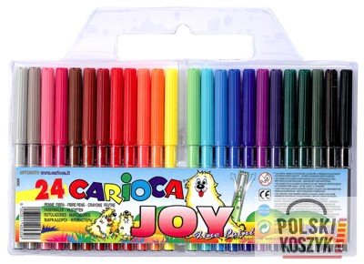 Carioca Joy Pack de 24 Rotuladores - Tinta Superlavable - Punta Fina 2.8mm - Punta Bloqueada - Tapa Ventilada - Color Varios