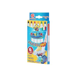 Carioca Fabric Pack de 6 Rotuladores para Tejidos - Punta Maxi Ø 6mm - Tinta Especial para Tejidos - Colores Indelebles Tras Aplicacion - Mayor Duracion y Brillo al Planchar Reverso - Color Varios
