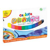 Carioca Plasty Pack de 12 Plastilinas Surtidas - Facil de Usar - No Se Seca - Reutilizable - Colores Brillantes y Mezclables - Libre de Gluten - Color Varios
