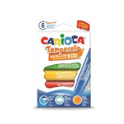 Carioca Temperello Pack de 6 Temperas Solidas - Colores Brillantes y Lavables - Gran Cobertura - Faciles de Mezclar - Acabado Satinado - Secado Rapido - No Arruga el Papel - Color Varios