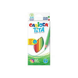 Carioca Tita Pack de 12 Lapices de Resina - Cuerpo Hexagonal - Escritura Blanda - Mina Segura y Super Resistente a las Caidas - Color Varios