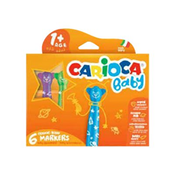 Carioca Baby Teddy Pack de 6 Rotuladores - Super Seguros - Forma Ergonomica - Tinta Superlavable - Dermatologicamente Testado - Color Varios
