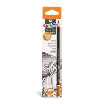 Carioca Pack de 12 Lapices de Grafito Black 2B - Facil de Borrar y Sacar Punta - Cuerpo Triangular Agradable al Tacto - Mina Resistente a las Caidas - Color Negro