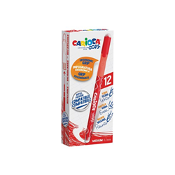 Carioca Oops Boligrafos Borrables - Tinta Termo Sensible - Empuñadura Ergonomica Triangular - Punta de Ø 0.7mm - Doble Goma - Color Rojo