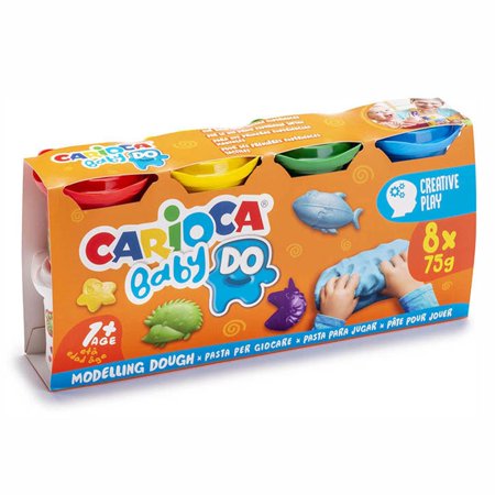 Carioca Baby Do Pack de 8 Pastas de Modelar - Super Ligera - Elastica - Maleable - Ideal para Primeras Experiencias Tactiles - Se Seca al Aire - Color Varios