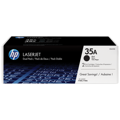 HP CB435A Negro Pack de 2 Cartuchos de Toner Originales - 35A