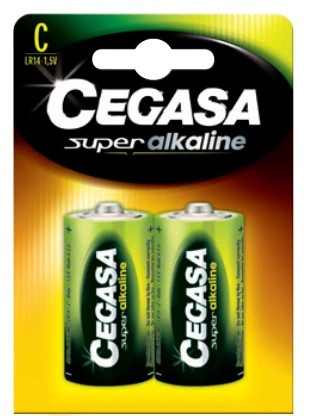 Cegasa Super Alcaline LR14 Pack 2 Pilas LR14 C 1.5V - Alta Tecnologia - Fiabilidad - Elevado Rendimiento - Maximas Prestaciones