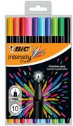 Bic Intensity Fine Pack de 10 Rotuladores - Punta Fina de 0.8mm - Trazo de 0.4mm - Tinta con Base de Agua - Colores Surtidos