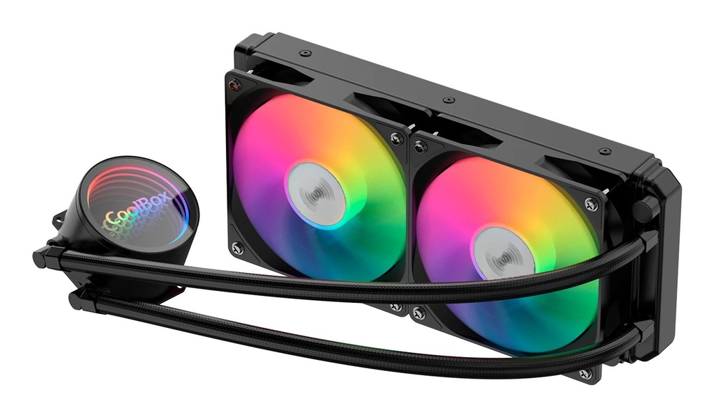Coolbox Infinite Liquid240 Kit de Refrigeracion Liquida - ARGB - TDP 250W - Compatibilidad Universal - Color Negro