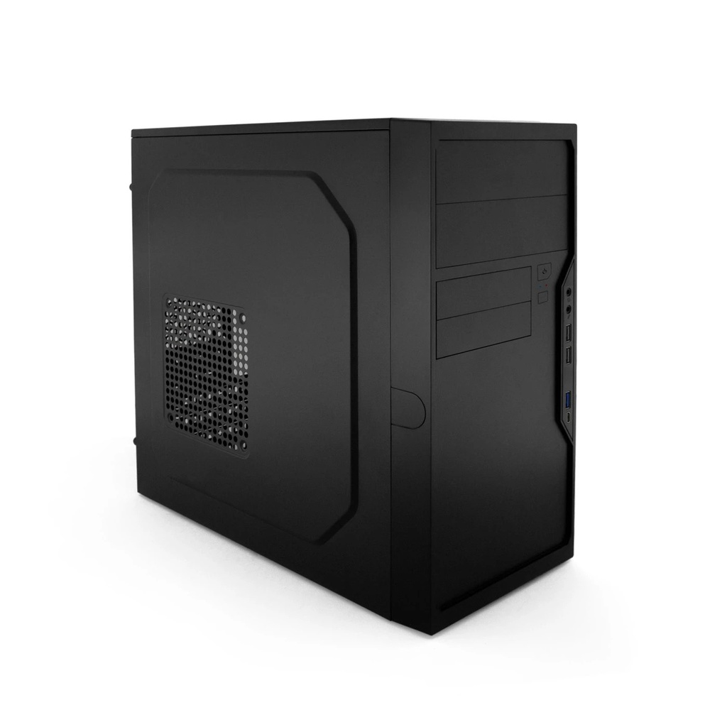 Coolbox M550 Caja Torre MicroATX - Tamaño Disco Soportado 3.5", 2.5" - USB-A 3.0, USB-C Frontal y Audio + Fuente de Alimentación
