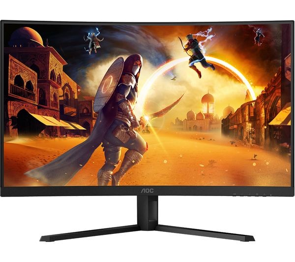 AOC G4 Monitor 31.5" Curvo 1500R LED Fast VA QHD 180Hz HDR10 - Respuesta 1ms - Angulo de Vision 178° - HDMI, DisplayPort, Audio - Montaje VESA 100x100