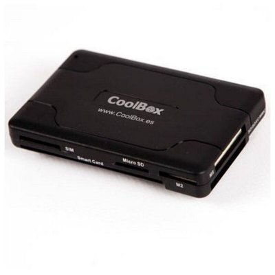 CoolBox CRE065 Multilector de Tarjetas Externo - 3x USB 2.0, DNIe 4.0, SIM, SD, MMC, Micro SD y todas sus Variantes - Color Negro