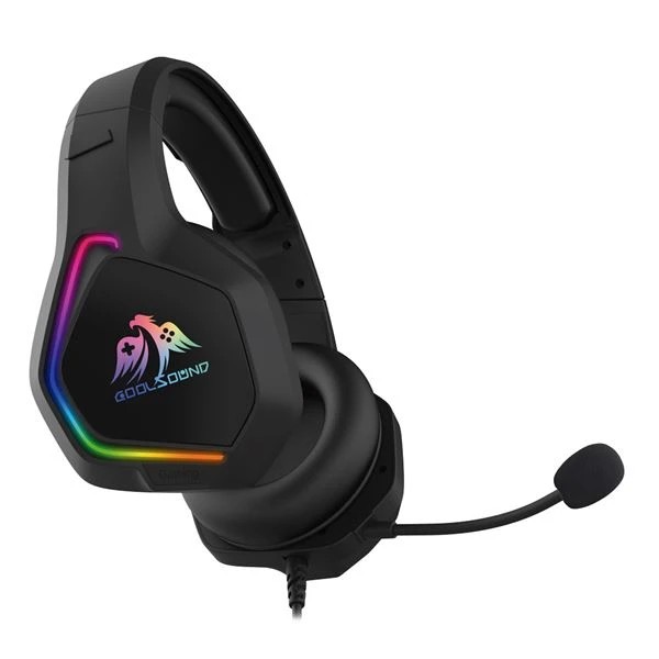Coolsound G6 Auriculares Gaming con Microfono - USB para Iluminacion LED - Diadema Ajustable - Almohadillas Acolchadas - Controles en Cable - Cable de 2m