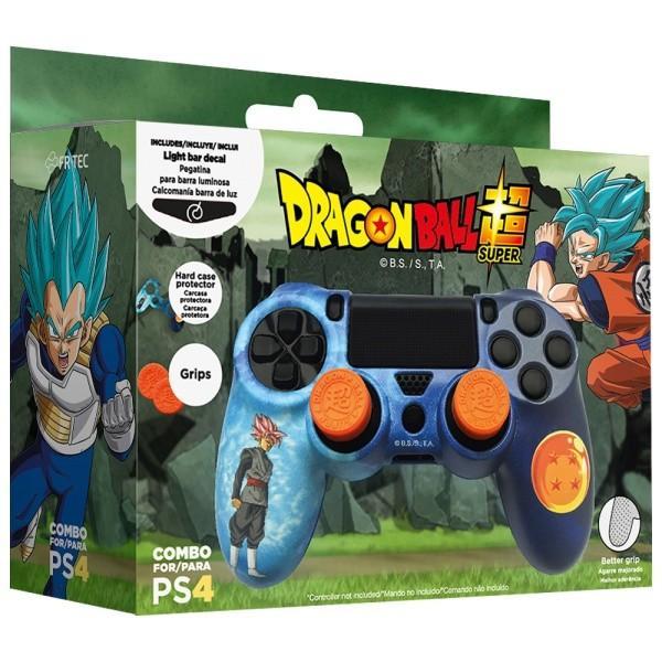 FR-TEC Combo Pack Carcasa Rigida Protectora + Grips para Agarre de Dedos Dragon Ball Super - Pegatina para LED - Color Varios