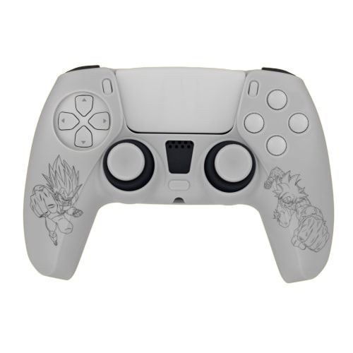 FR-TEC Funda de Silicona y Grips Dragon Ball Super Thermocromatic PS5 - Cambio de Color Progresivo - Diseño de Goku y Vegeta - Antideslizante y Resistente - Color Gris