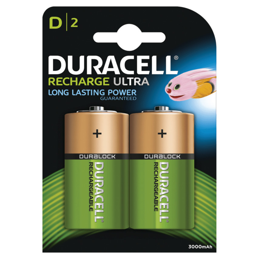 Duracell Pilas Recargables NiHM D LR20 1.2V 3000mAh - Precargadas - 2 Unidades