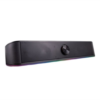 DeepGaming Barra de Sonido 6W - Jack 3.5mm - Bluetooth 5.0 -  Cable de 1.0m - Iluminación RGB - Color Negro