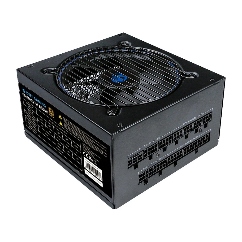 DeepGaming Energy-V Fuente de Alimentacion 80 Plus Gold Modular 850W ATX 3.0 - Conector PCIe 5.0 16pines - PFC Activo - Ventilador 120mm