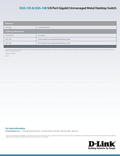 D-Link Switch 5 Puertos Gigabit 10/100/1000 Mbps