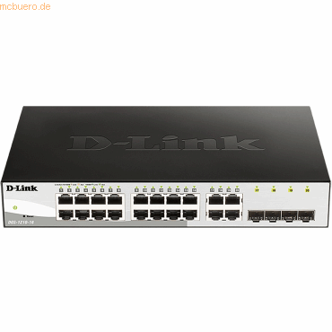 D-Link Switch Semigestionable 16 Puertos 10/100/1000 Auto RJ45 UTP + 4 Gigabit SFP