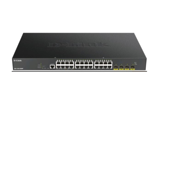 D-Link Switch Semigestionable 24 Puertos Gigabit PoE 370W + 4 Puertos 10G SFP+