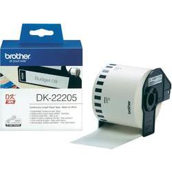 Brother DK22205 - Etiquetas Originales de Tamaño personalizado - Ancho 62mm x 30,48 metros - Texto negro sobre fondo blanco