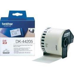 Brother DK44205 - Etiquetas Removibles Originales de Tamaño personalizado - Ancho 62mm x 30,48 metros - Texto negro sobre fondo blanco