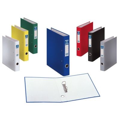 Dohe Carpeta de 2 Anillas Mixtas 40mm - Tamaño Folio - Medidas 285x350x60mm - Ollao y Tarjetero en Lomo - Carton Forrado con Polipropileno - Color Azul