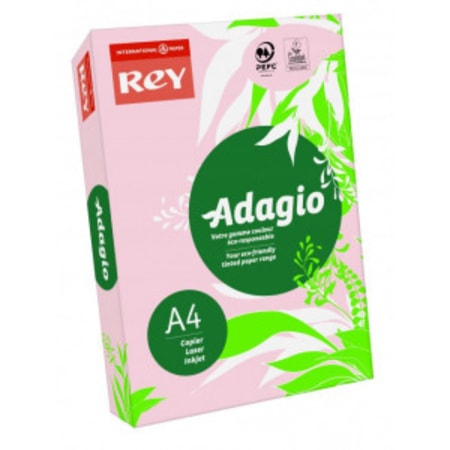 Dohe Adagio Paquete de 500 Hojas de Papel A4 de 80g - Apto para Fotocopiadoras e Impresoras - Alta Calidad y Versatilidad - Color Rosa Pastel