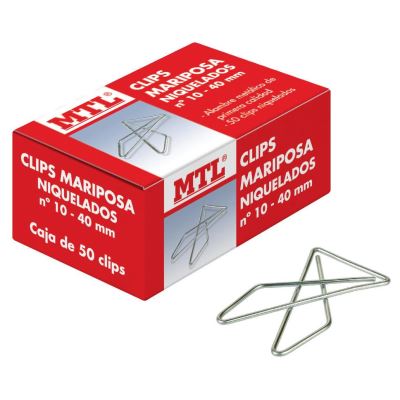 Dohe 50 Clips Mariposa de Alambre Niquelado - 10mm - Calidad Premium