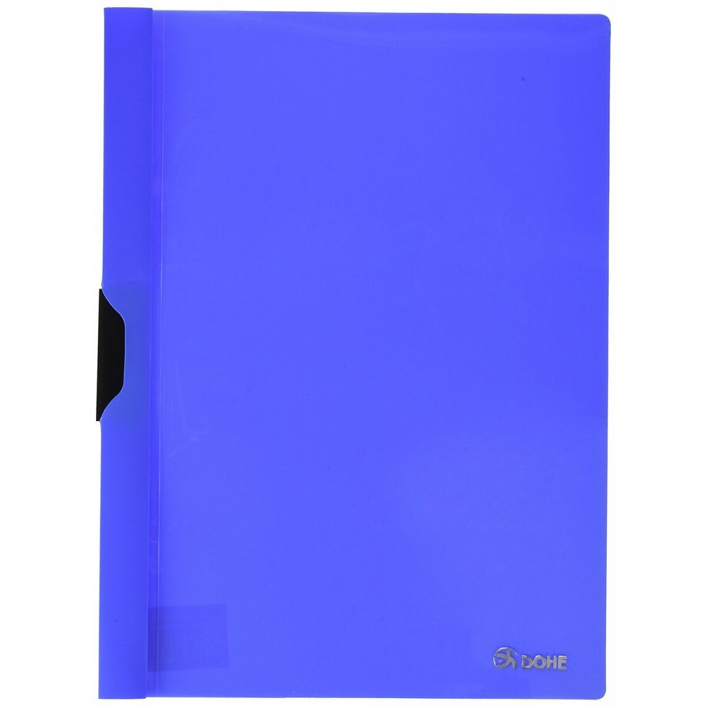 Dohe Dossier con Clip Metalico - Tamaño A4 - Fabricado en Polipropileno Opaco de 350 Micras - Color Azul