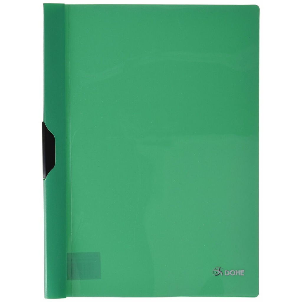 Dohe Dossier con Clip Metalico - Tamaño A4 - Fabricado en Polipropileno Opaco de 350 Micras - Color Verde