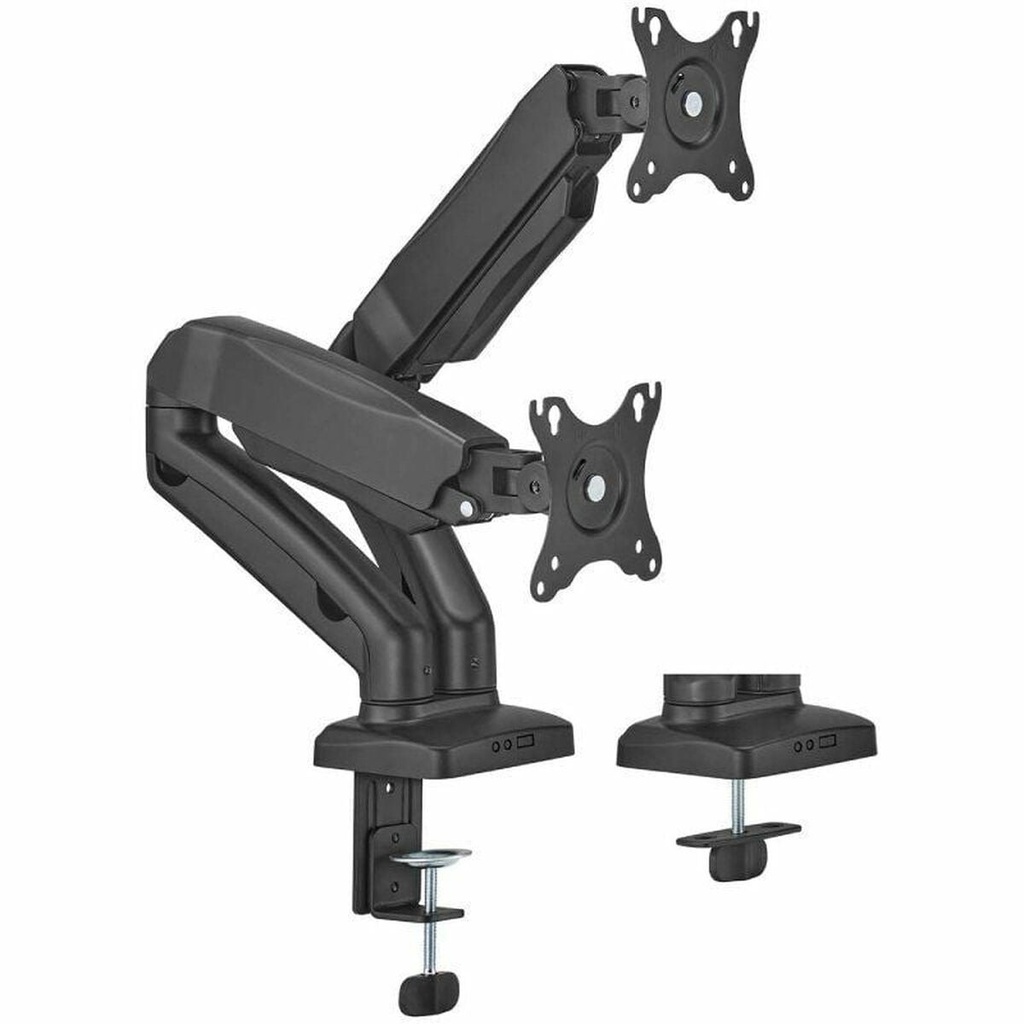 Aisens Soporte de Mesa PRO Contrapeso Giratorio e Inclinable para Monitor/TV 9kg (3 Pivotes - 2 Brazos) de 17-32 - Color Negro
