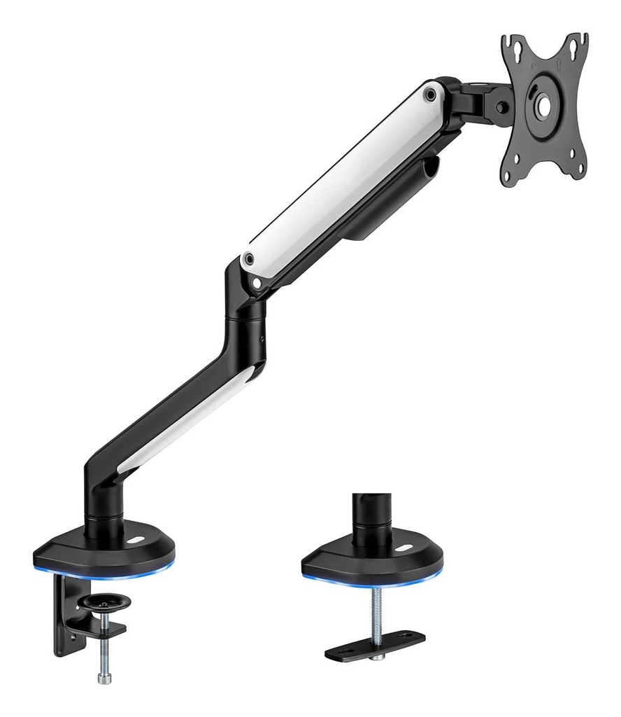 Aisens Soporte de Mesa RGB Gaming Contrapeso Giratorio e Inclinable para Monitor/TV 9Kg (3 Pivotes - 1 Brazo) de 17-32" - Color Varios