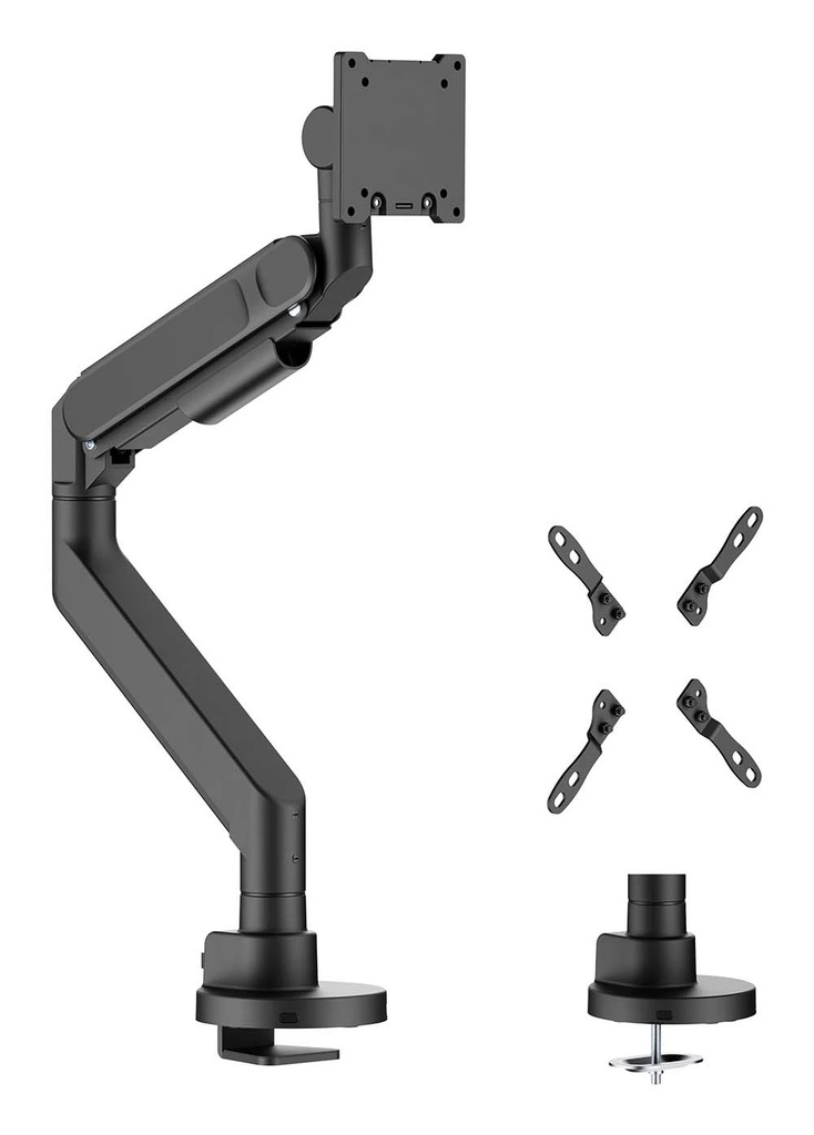 Aisens Soporte de Mesa PRO Contrapeso Giratorio e Inclinable para Monitor/TV 27kg (3 Pivotes - 1 Brazo) de 24-57 - Color Negro