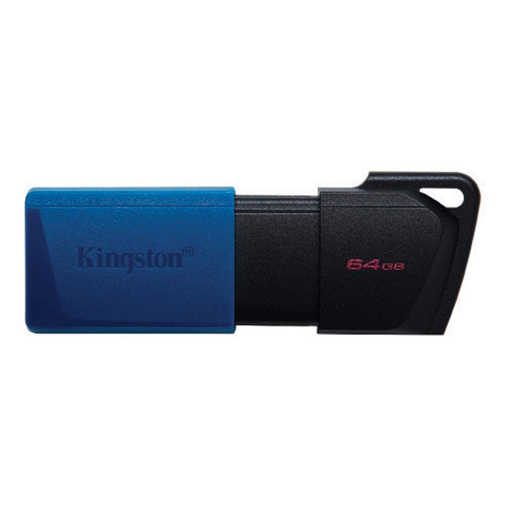 Kingston DataTraveler Exodia M Memoria USB 64GB - USB 3.2 Gen 1 - Capuchon Movil - Enganche para Llavero - Color Negro/Azul (Pendrive)