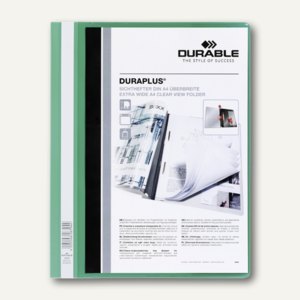 Durable Duraplus Carpeta de Fastener - Para Formato A4+ - Compartimento Interior - Tapa Posterior de Color Verde