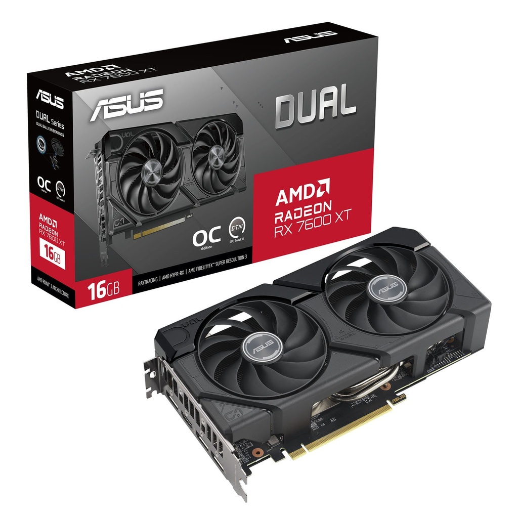 Asus Dual Radeon RX 7600 XT OC Edition Tarjeta Grafica 16GB GDDR6