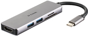 D-Link Hub USB-C 5 en 1 Lector SD, MicroSD, HDMI 4K, 2x USB 3.0