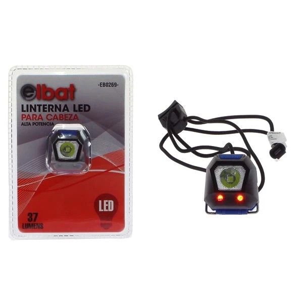 Elbat Linterna para Cabeza LED - 2 Leds - 37lm - Peso 30gr