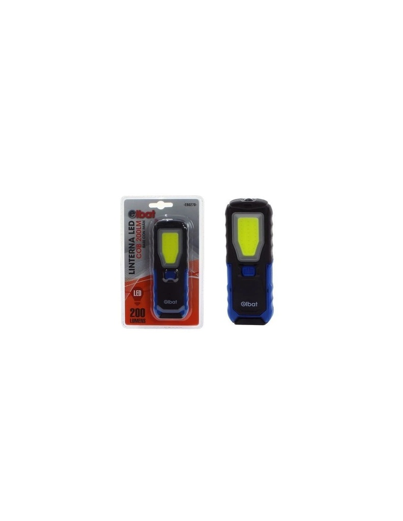 Elbat Linterna LED Magnetica 200lm - Potente Iman en la Base - Gancho Giratorio
