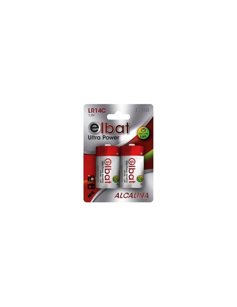 Elbat Pack de 2 Pilas Alcalinas LR14C