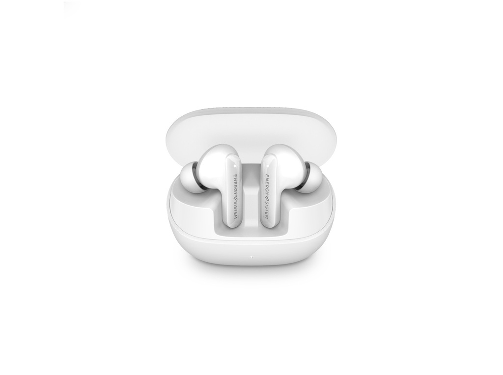 Energy Sistem Auriculares ANC -30dB - Quad Mic - Bluetooth 5.4 - 25h Autonomia - IPX4 - Plastico Reciclado - Color Blanco
